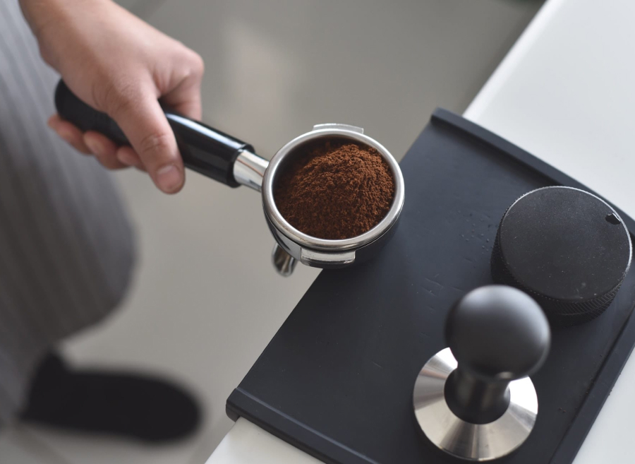 Wooden coffee grinder vintage style