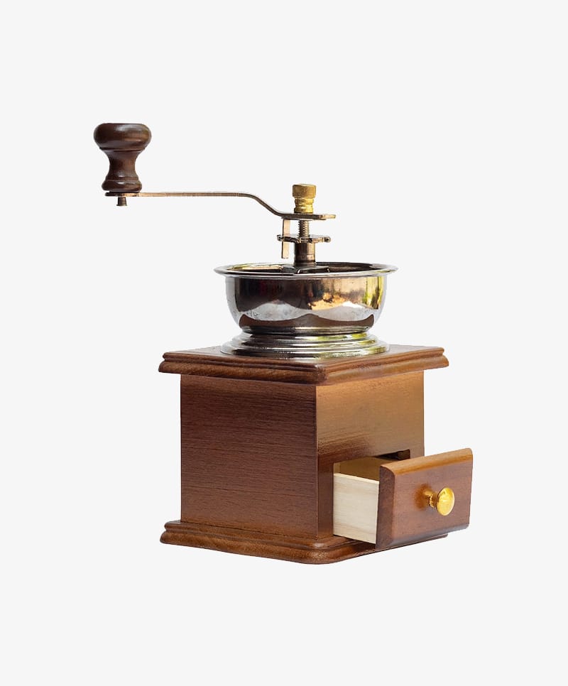 Wooden coffee grinder vintage style